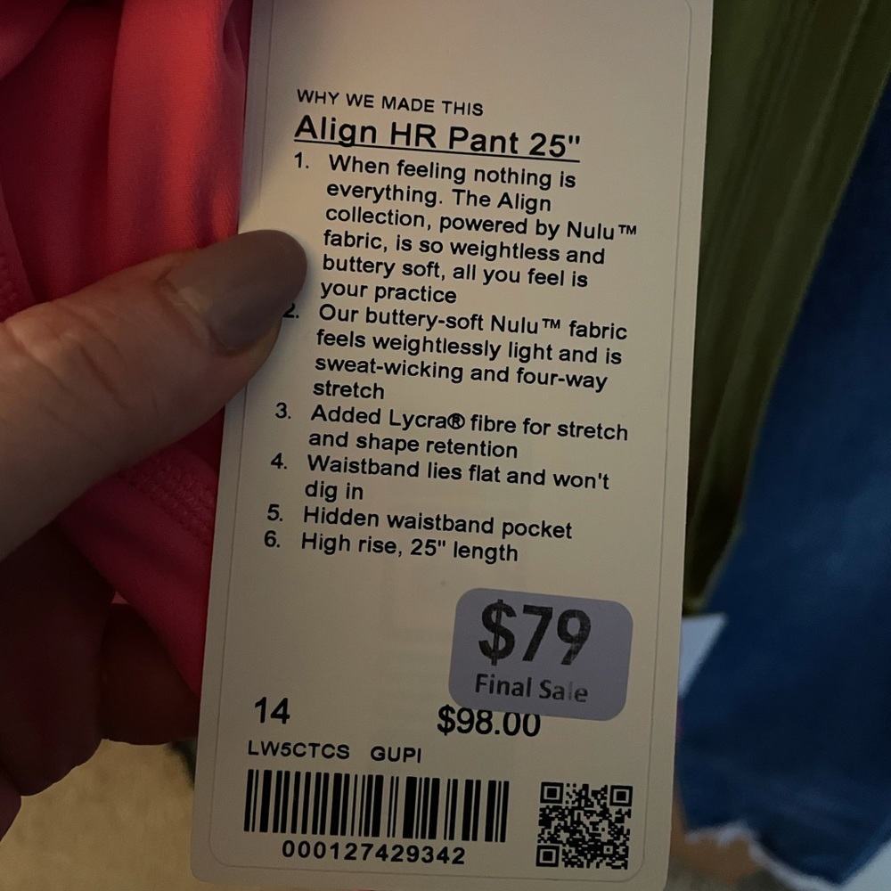Lululemon Align 25” NWT Guava Pink Leggings